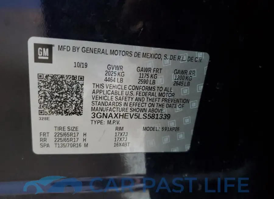 3GNAXHEV5LS581339# 13