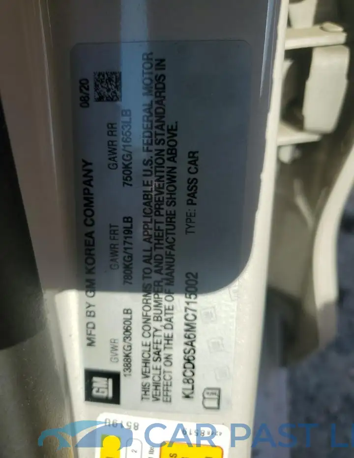 KL8CD6SA6MC715002# 12