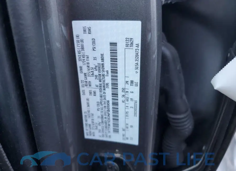 1FTFW1E83NFB05956# 12
