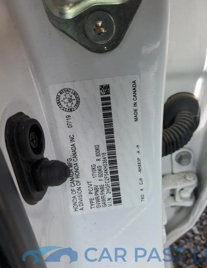 2HGFC2F54KH036418# 13