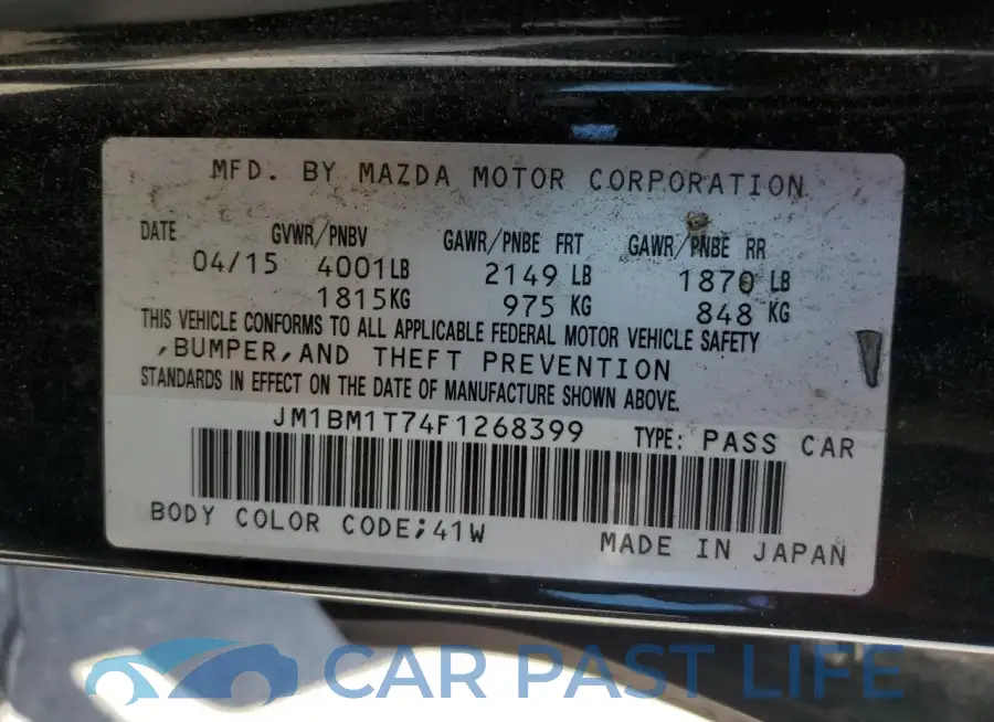 JM1BM1T74F1268399# 12