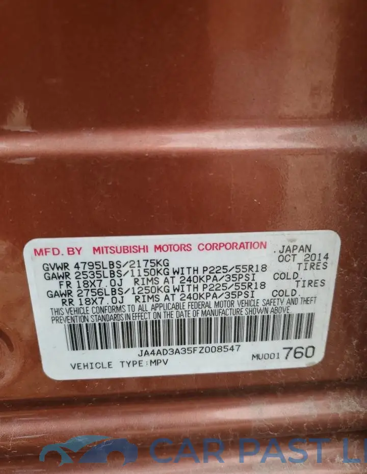 JA4AD3A35FZ008547# 14