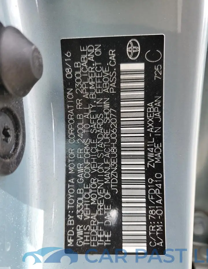JTDZN3EU8HJ062077# 12