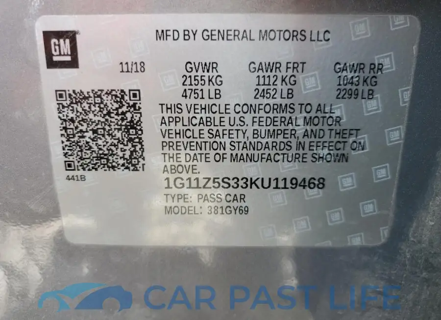 1G11Z5S33KU119468# 13