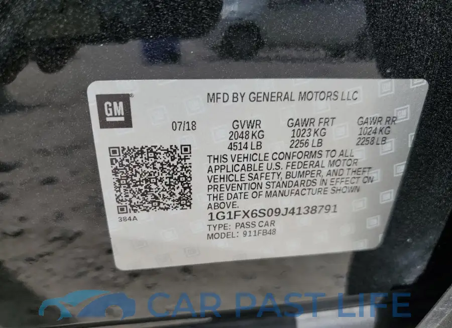 1G1FX6S09J4138791# 12