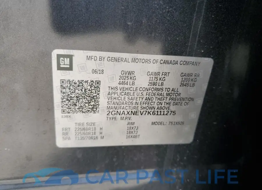 2GNAXNEV7K6111275# 12