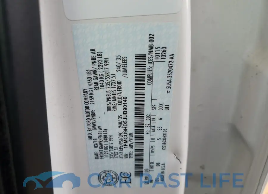 1FMCU9HD5JUB90140# 13