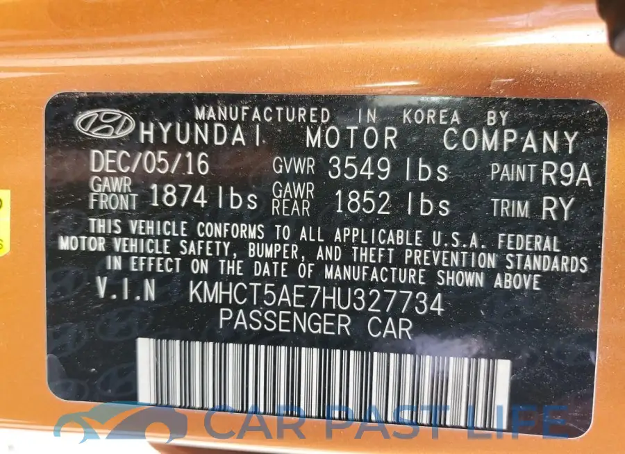 KMHCT5AE7HU327734# 12