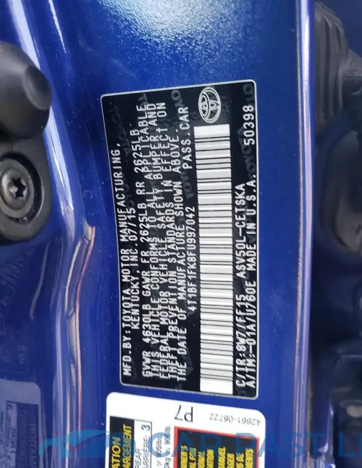 4T1BF1FK8FU997042# 12