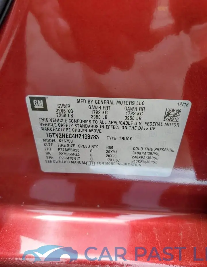 1GTV2NEC4HZ198783# 12