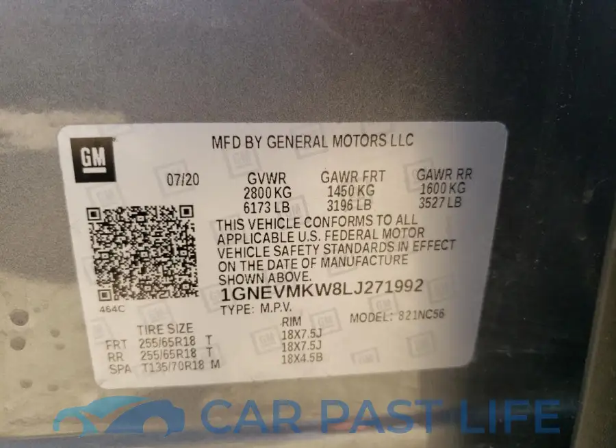 1GNEVMKW8LJ271992# 13