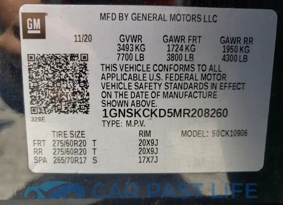 1GNSKCKD5MR208260# 14