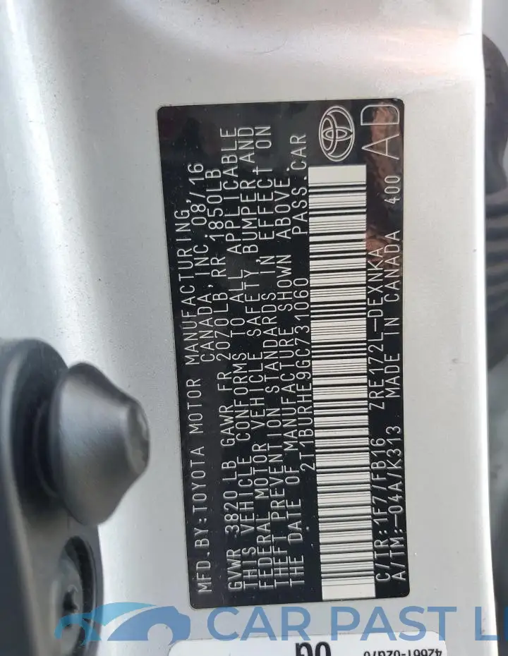 2T1BURHE9GC731060# 12
