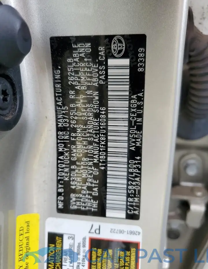4T1BD1FK8FU160846# 12