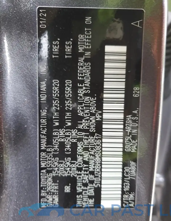 5TDJZRBH8MS083617# 14