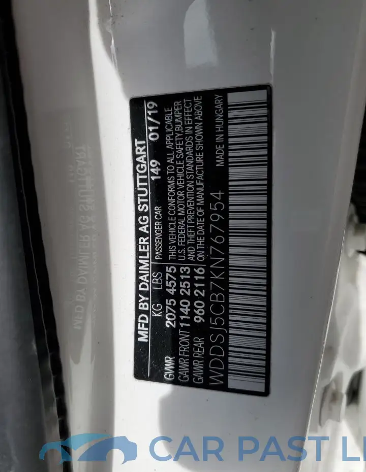 WDDSJ5CB7KN767954# 12