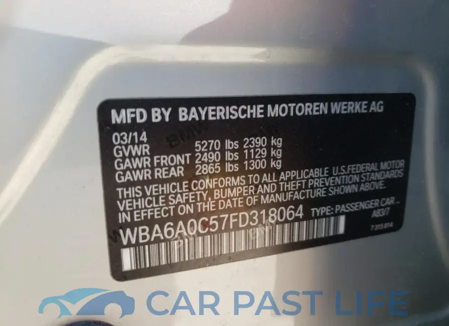 WBA6A0C57FD318064# 12