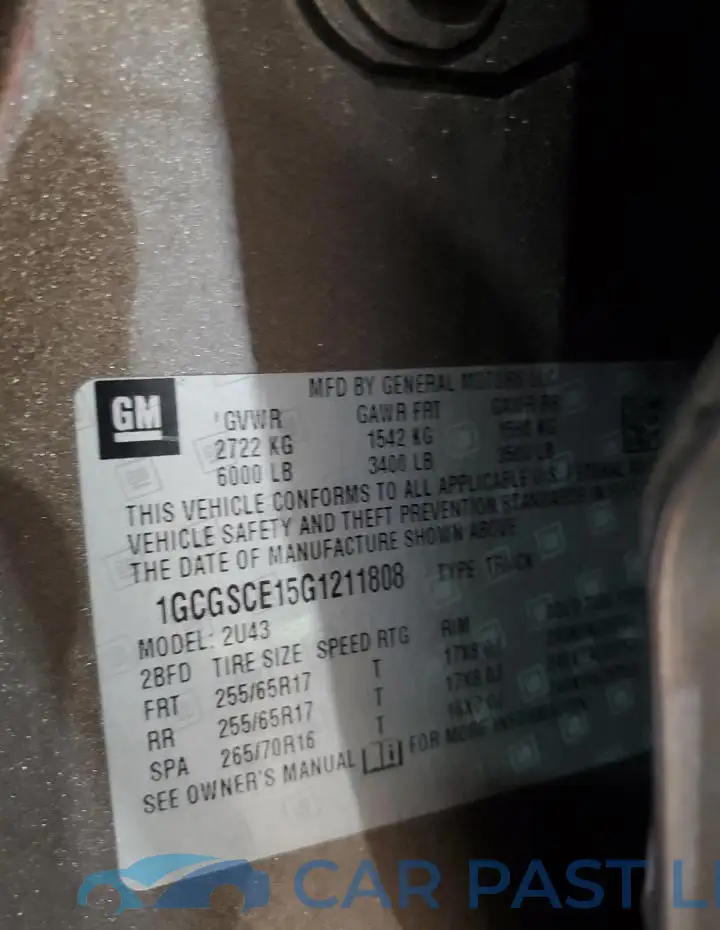 1GCGSCE15G1211808# 13