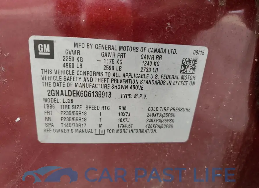 2GNALDEK6G6139913# 13