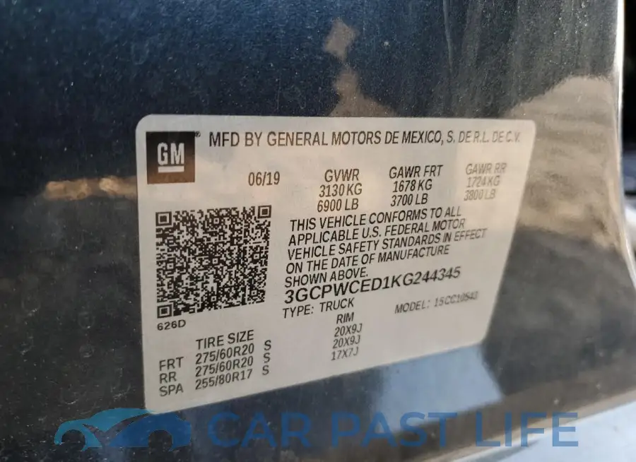 3GCPWCED1KG244345# 12