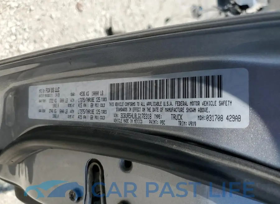 3C6UR5HL8LG172318# 12