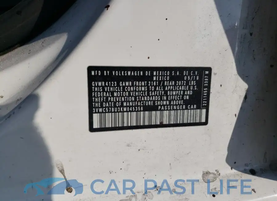 3VWC57BU3KM045356# 12