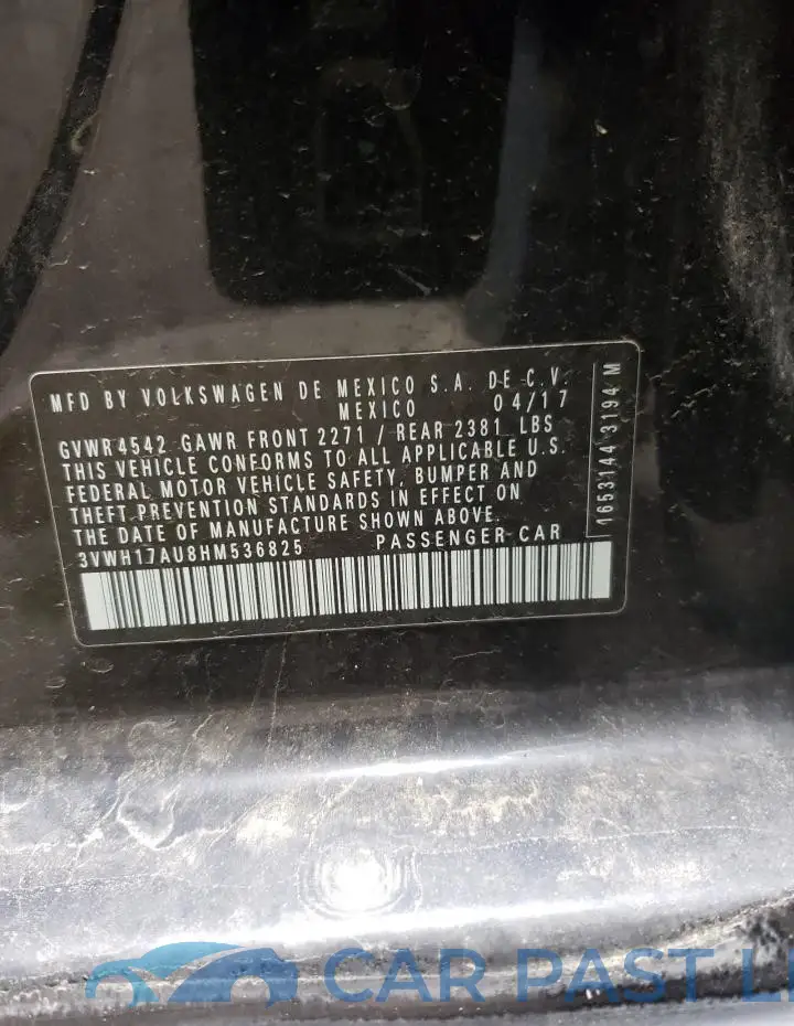 3VWH17AU8HM536825# 14