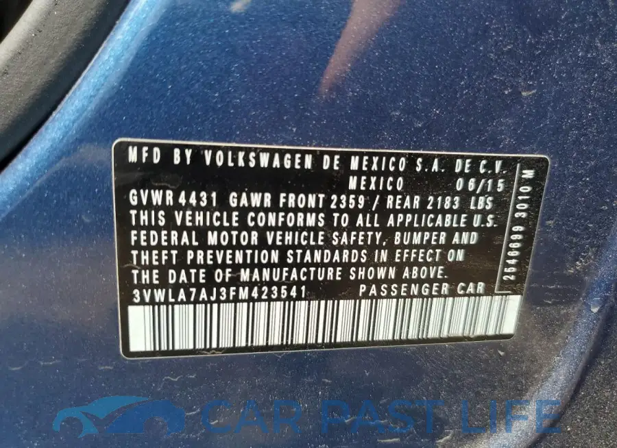 3VWLA7AJ3FM423541# 12