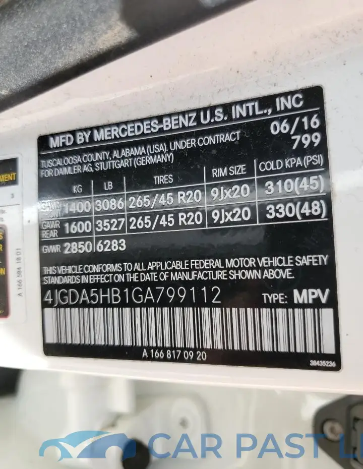 4JGDA5HB1GA799112# 14