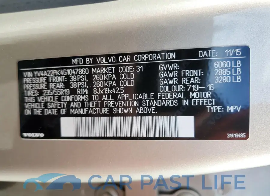 YV4A22PK4G1047860# 13