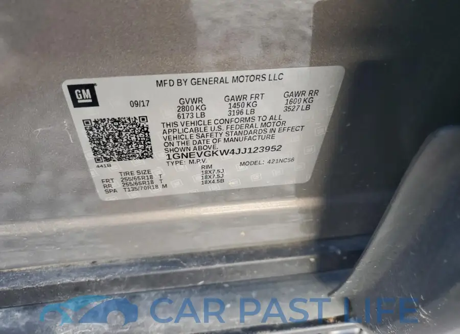 1GNEVGKW4JJ123952# 12