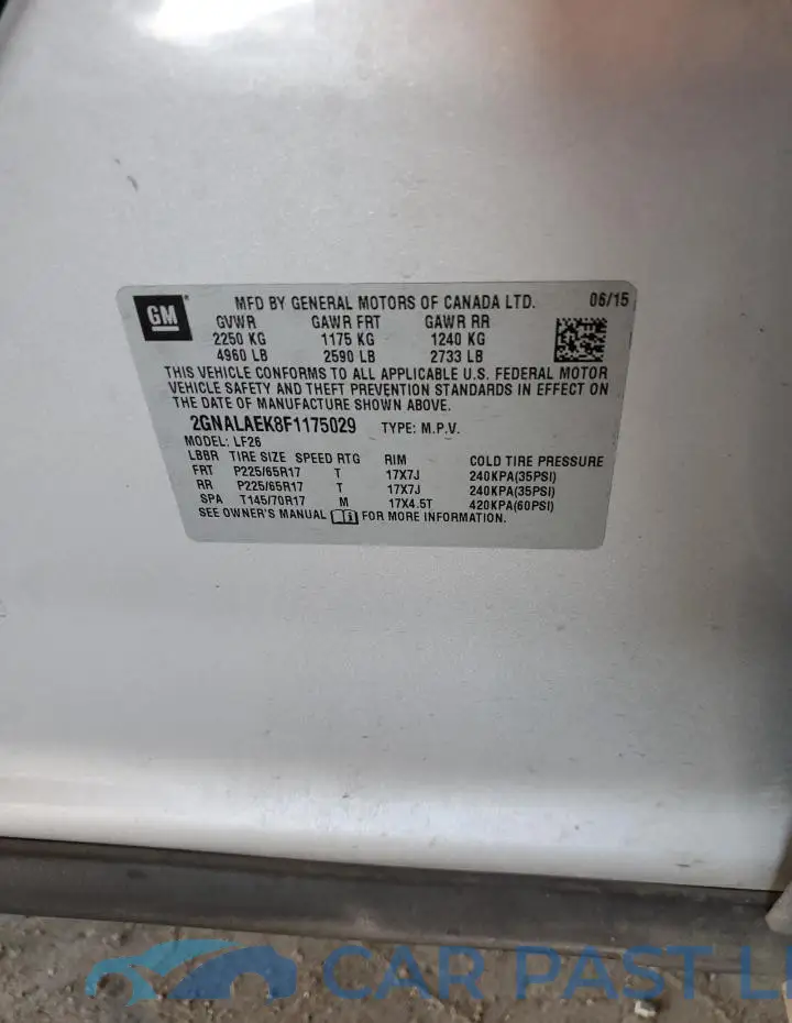 2GNALAEK8F1175029# 12