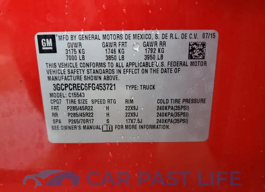 3GCPCREC6FG453721# 12