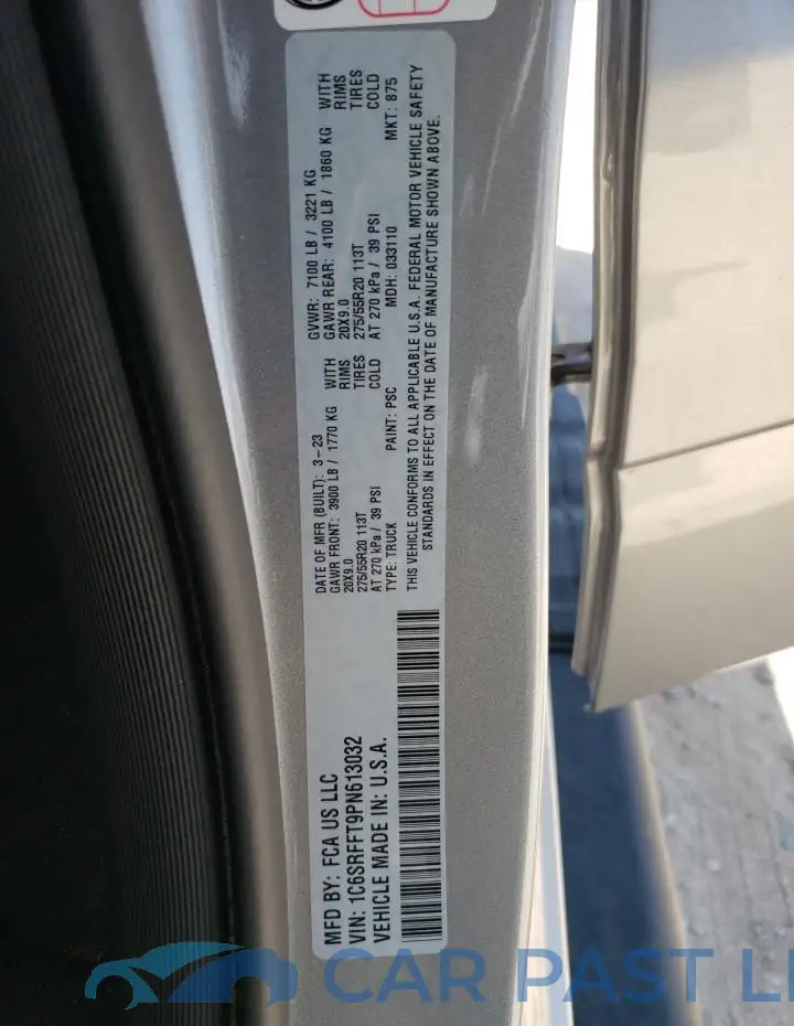 1C6SRFFT9PN613032# 13