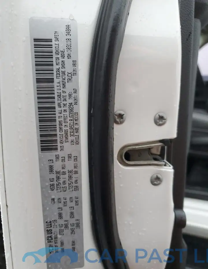 3C6UR5CL8JG390294# 12