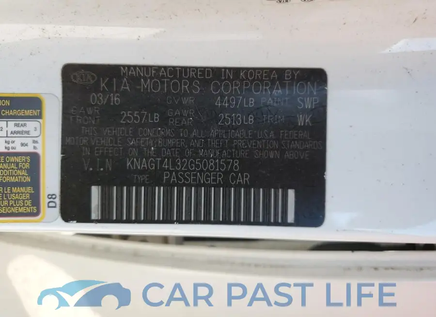 KNAGT4L32G5081578# 13