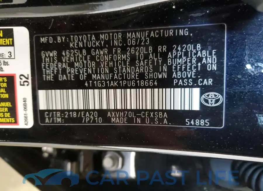 4T1G31AK1PU618664# 12