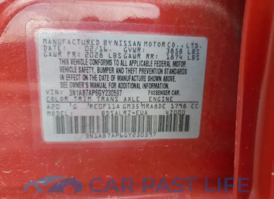 3N1AB7AP6GY230597# 12