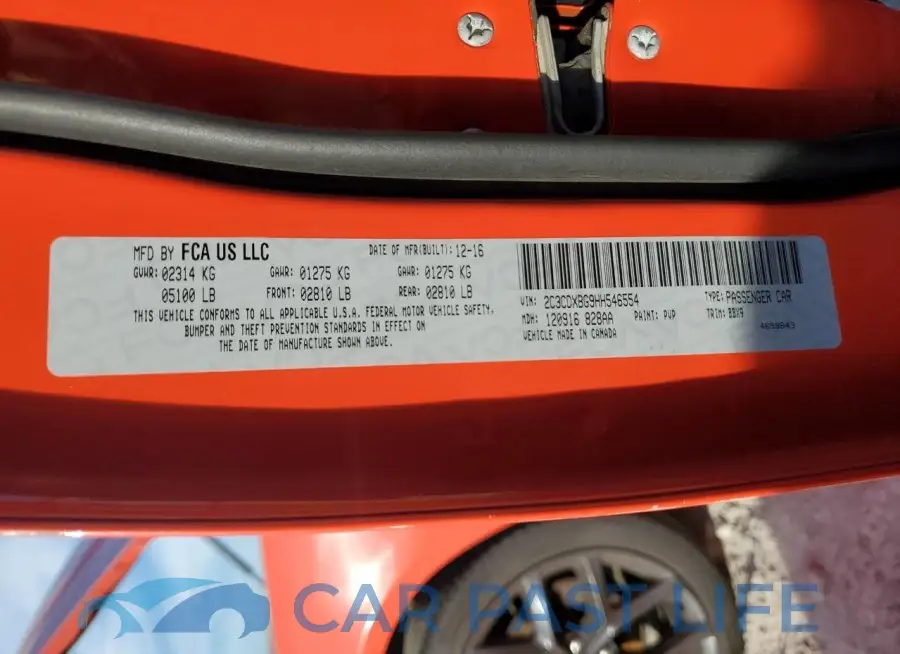 2C3CDXBG9HH546554# 12