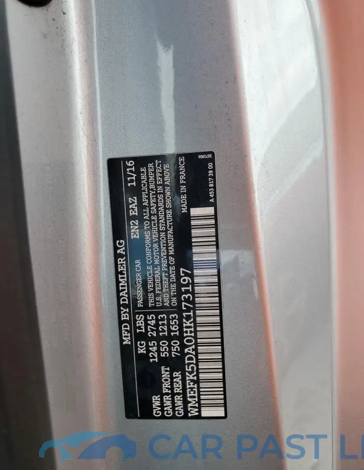 WMEFK5DA0HK173197# 13