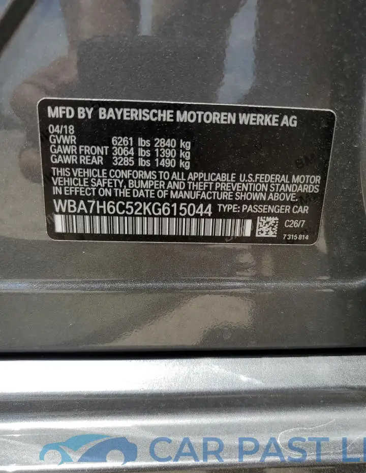 WBA7H6C52KG615044# 12