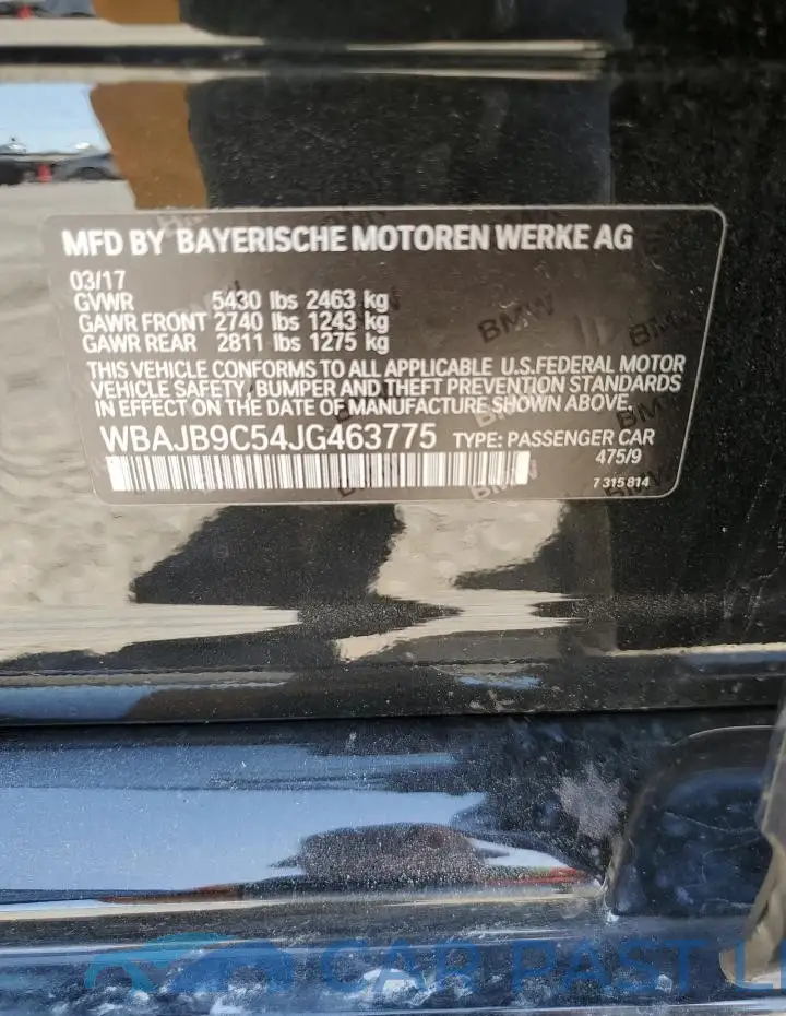 WBAJB9C54JG463775# 12