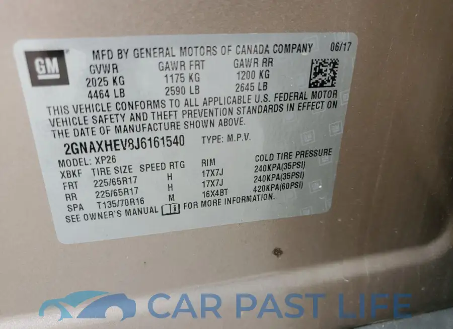 2GNAXHEV8J6161540# 13