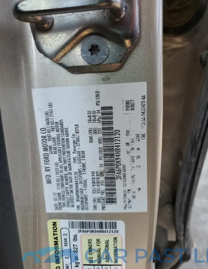 3FA6P0K94HR412120# 12