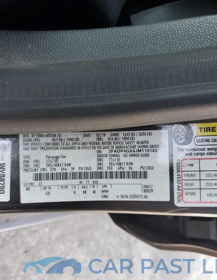 3FADP4GX4JM110142# 13