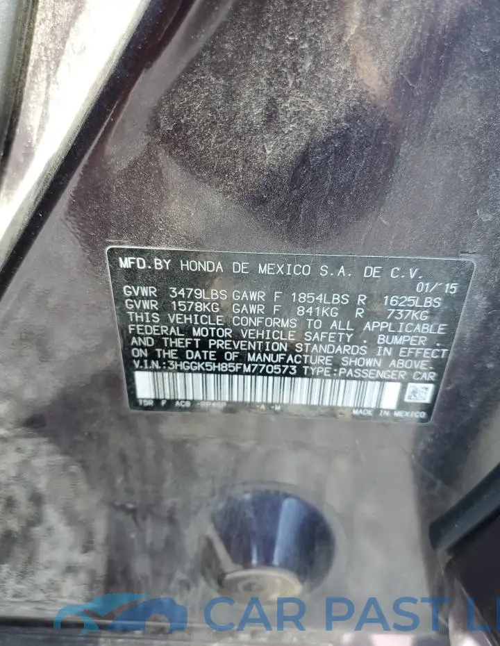 3HGGK5H85FM770573# 12