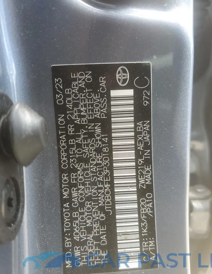 JTDBCMFE3P3018141# 13