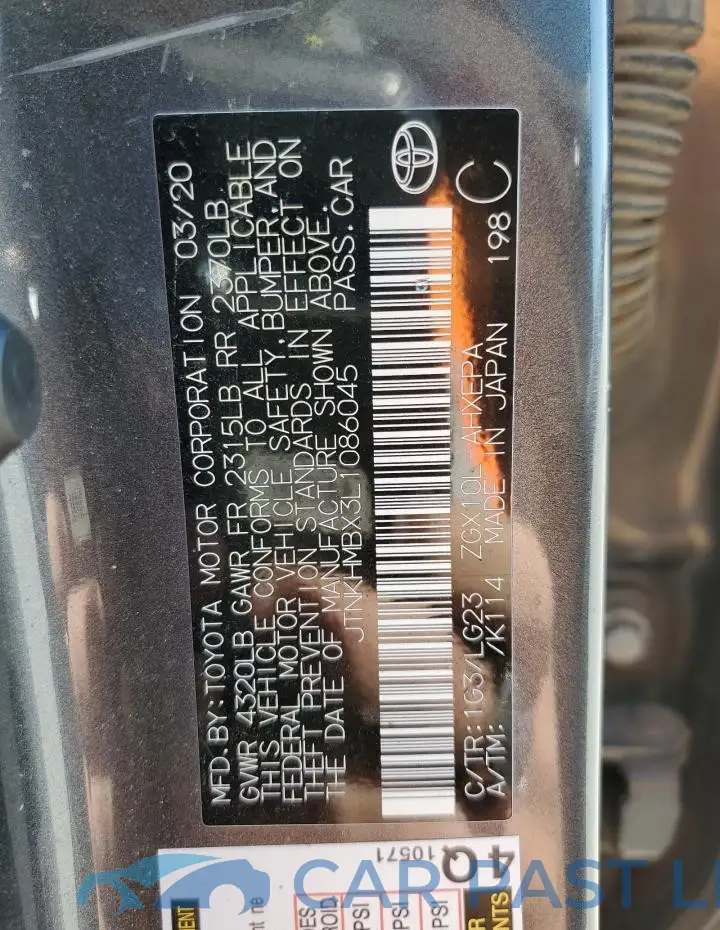 JTNKHMBX3L1086045# 13