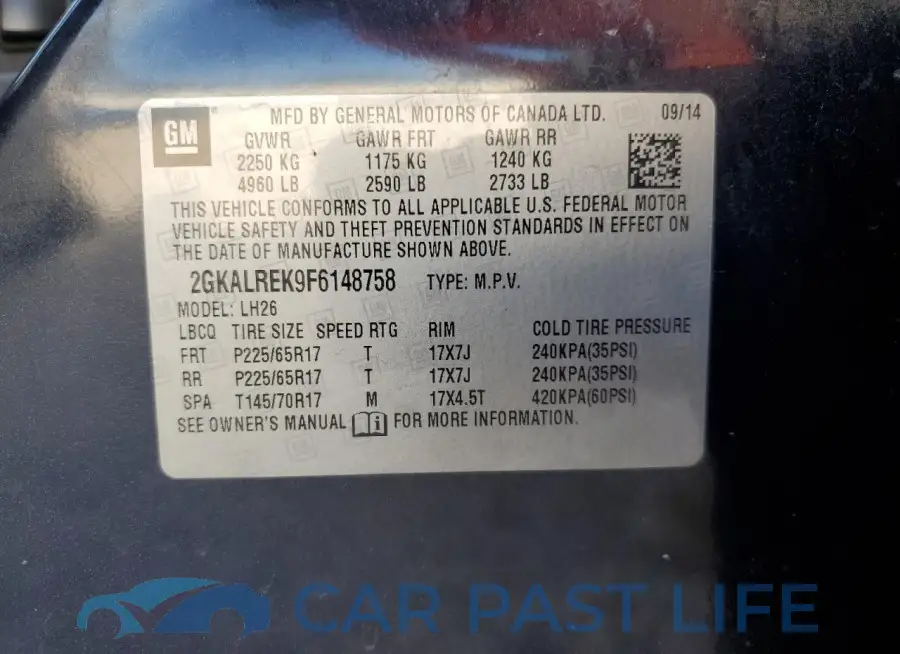 2GKALREK9F6148758# 13