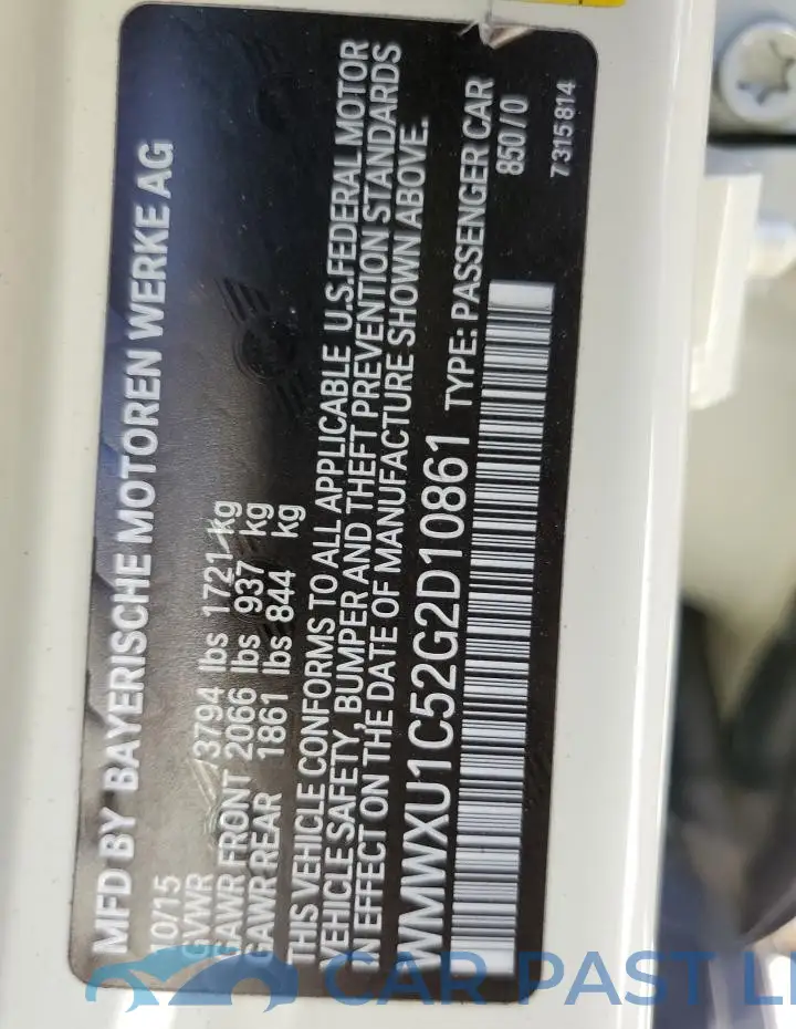 WMWXU1C52G2D10861# 12